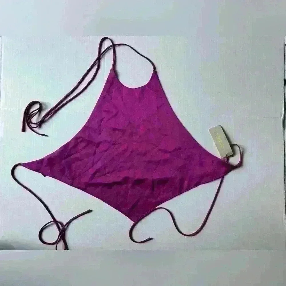 Booho NWT Women’s‎ Purple With Thin Ties Top Size 4
